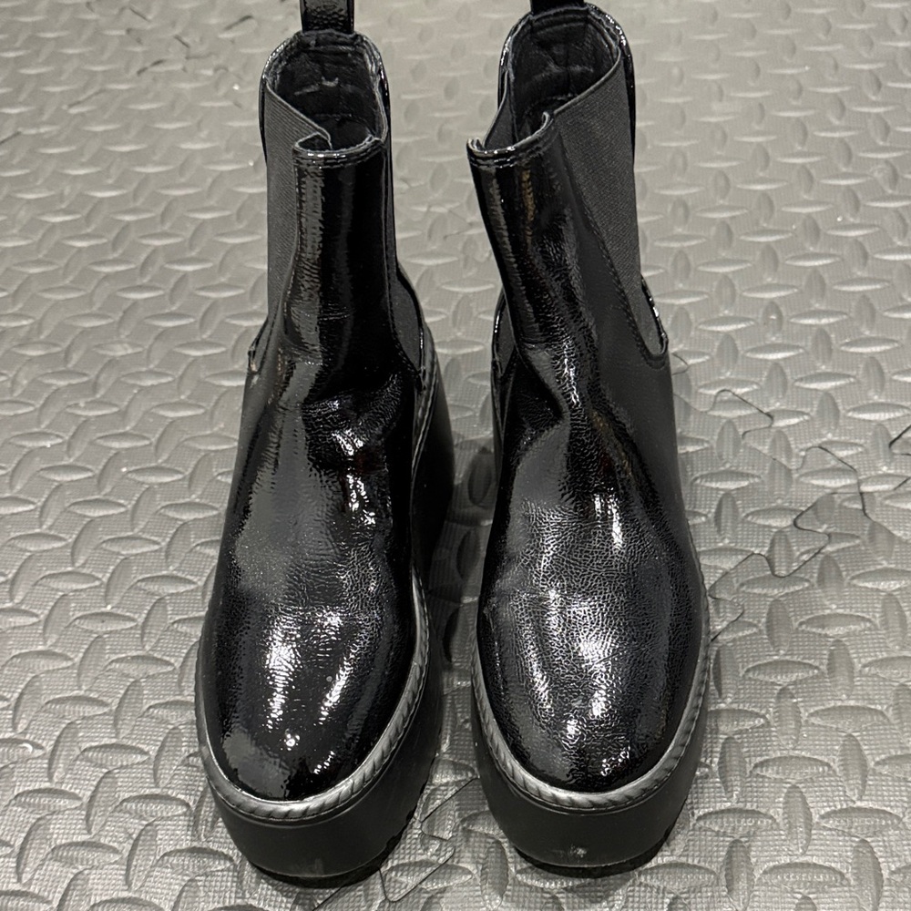 Shiny Black Platform Boots